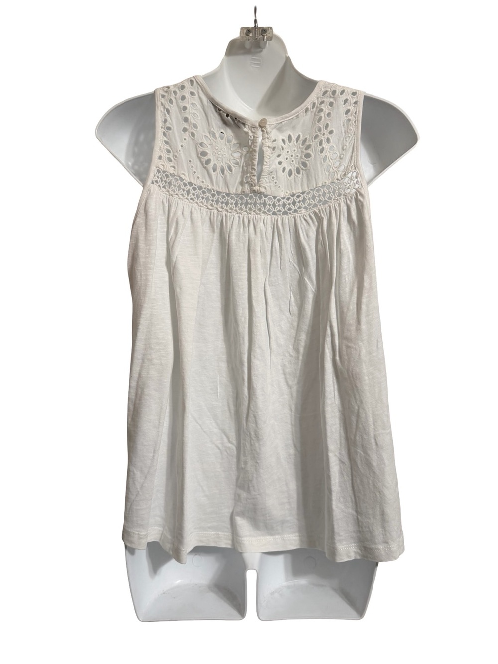 Ranna Gill White Sleeveless Tank with Navy and Red Embroidery - Picture 2 of 6